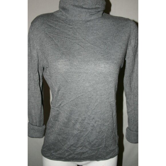 Mossimo Womens Turtleneck Sweater Gray Long Sleeve Rolled Cuffs Size Medium - Picture 1 of 5